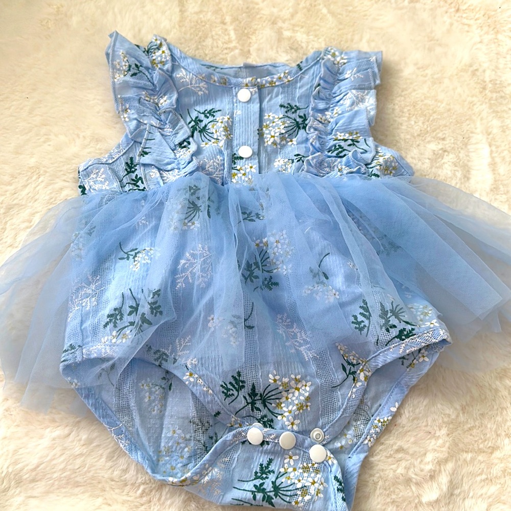Baby girl blue romper 3months